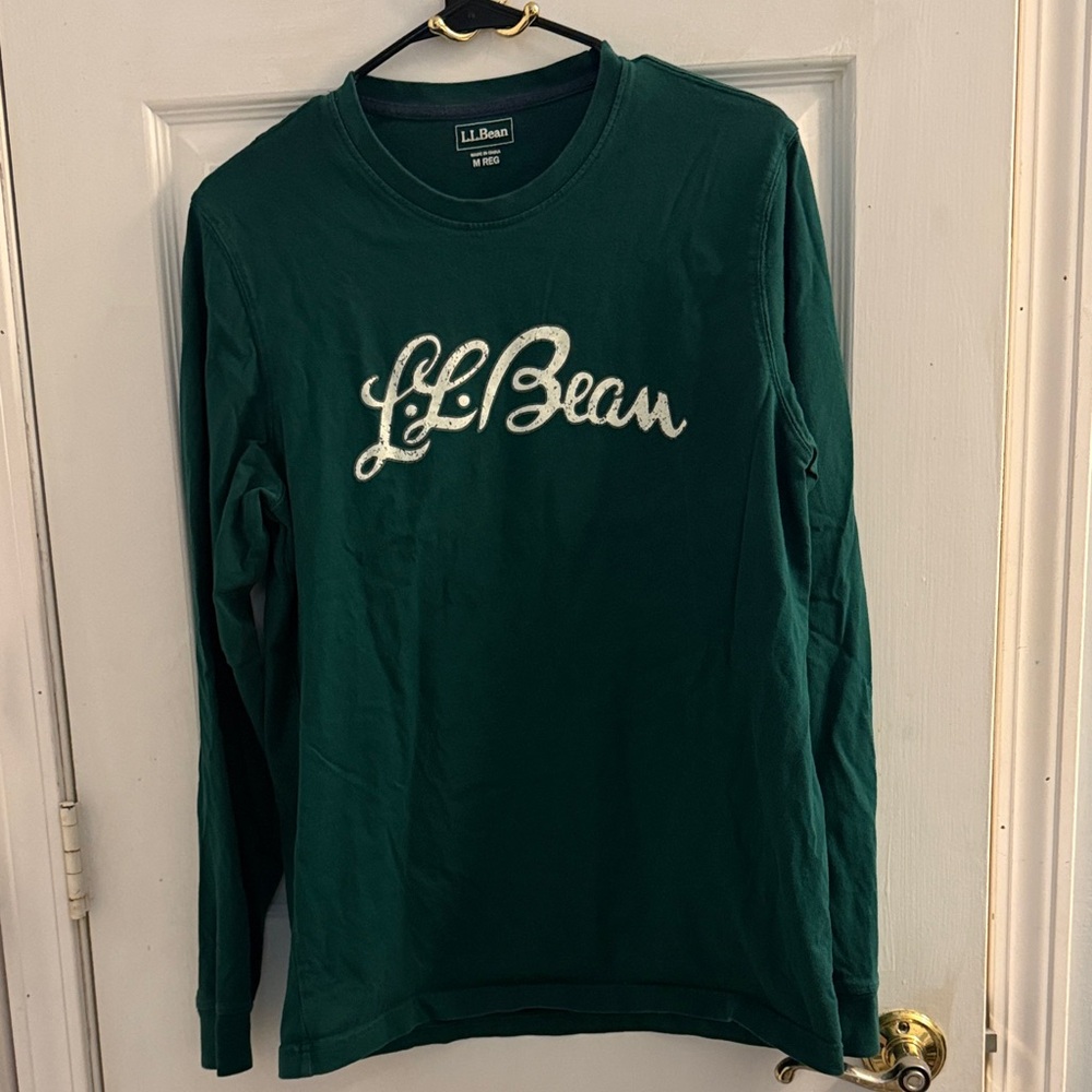 L.L. Bean Dark Green Script Logo Tee